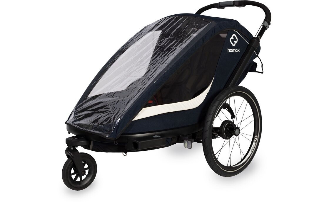 Kinder-Fahrradanhänger Hamax Breeze Zweisitzer mit Deichsel und Buggyrad – Bild 14