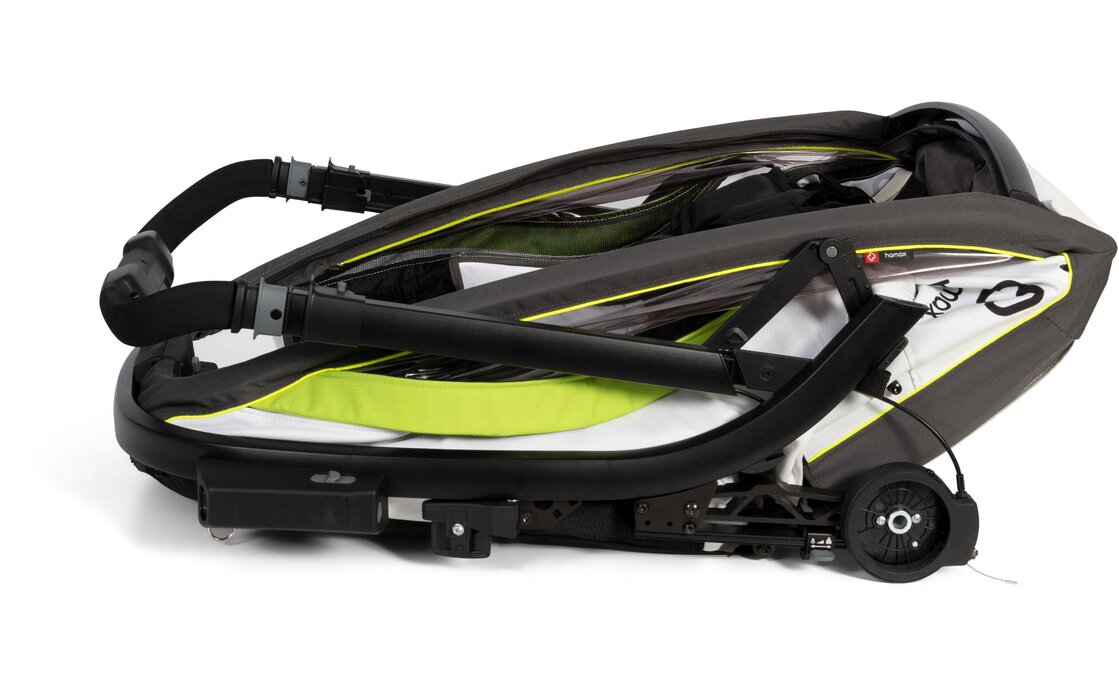 Kinder-Fahrradanhänger Hamax Breeze Zweisitzer mit Deichsel und Buggyrad – Bild 11