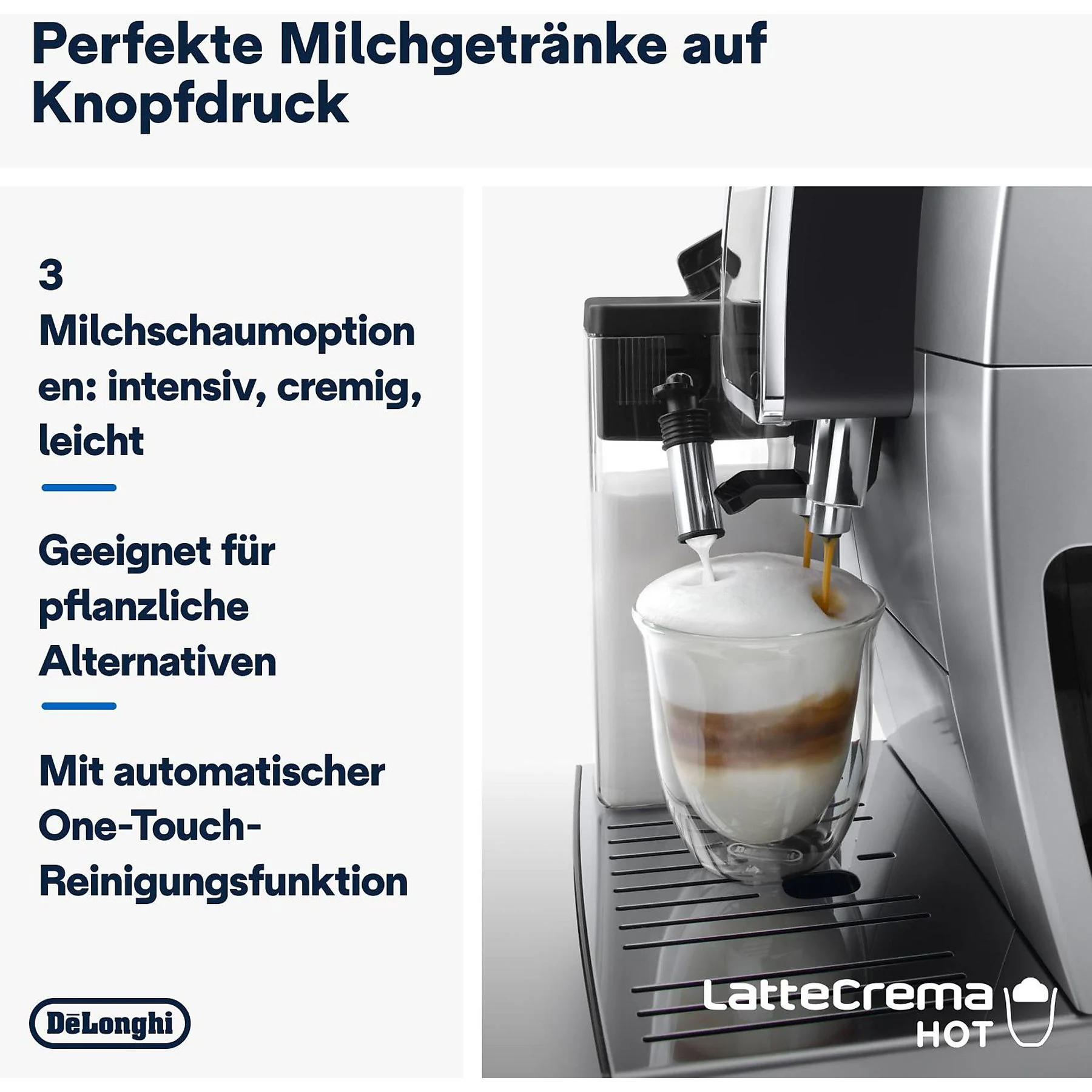 Kaffeevollautomat Delonghi Dinamica Plus Silber/Schwarz – Bild 6
