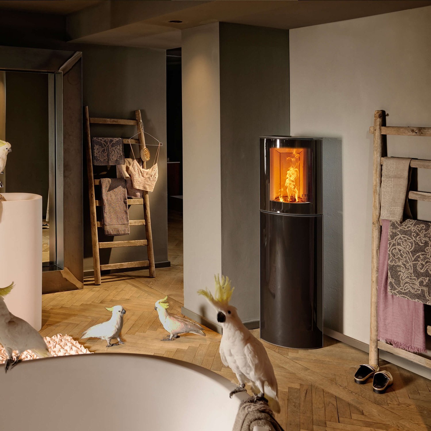 Austroflamm Mr. Wu Brikettofen Stahl Schwarz / Glasfront – Bild 2