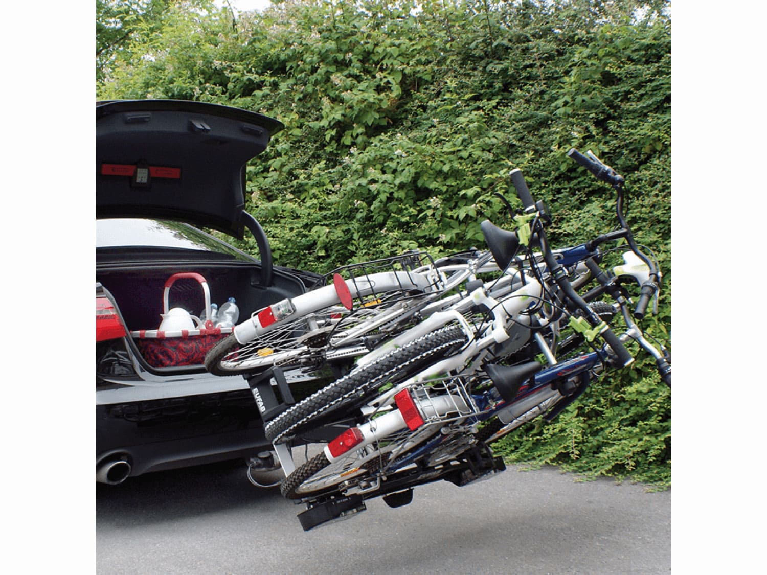 Kupplungs-Fahrradträger Eufab Premium für 3 Fahrräder – Bild 4