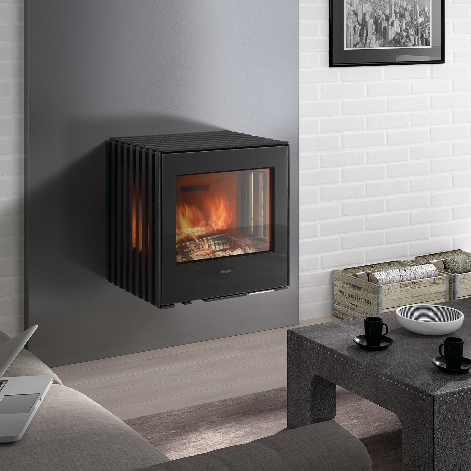 Hergom Glance MVP Kaminofen Gusseisen Schwarz – Bild 11