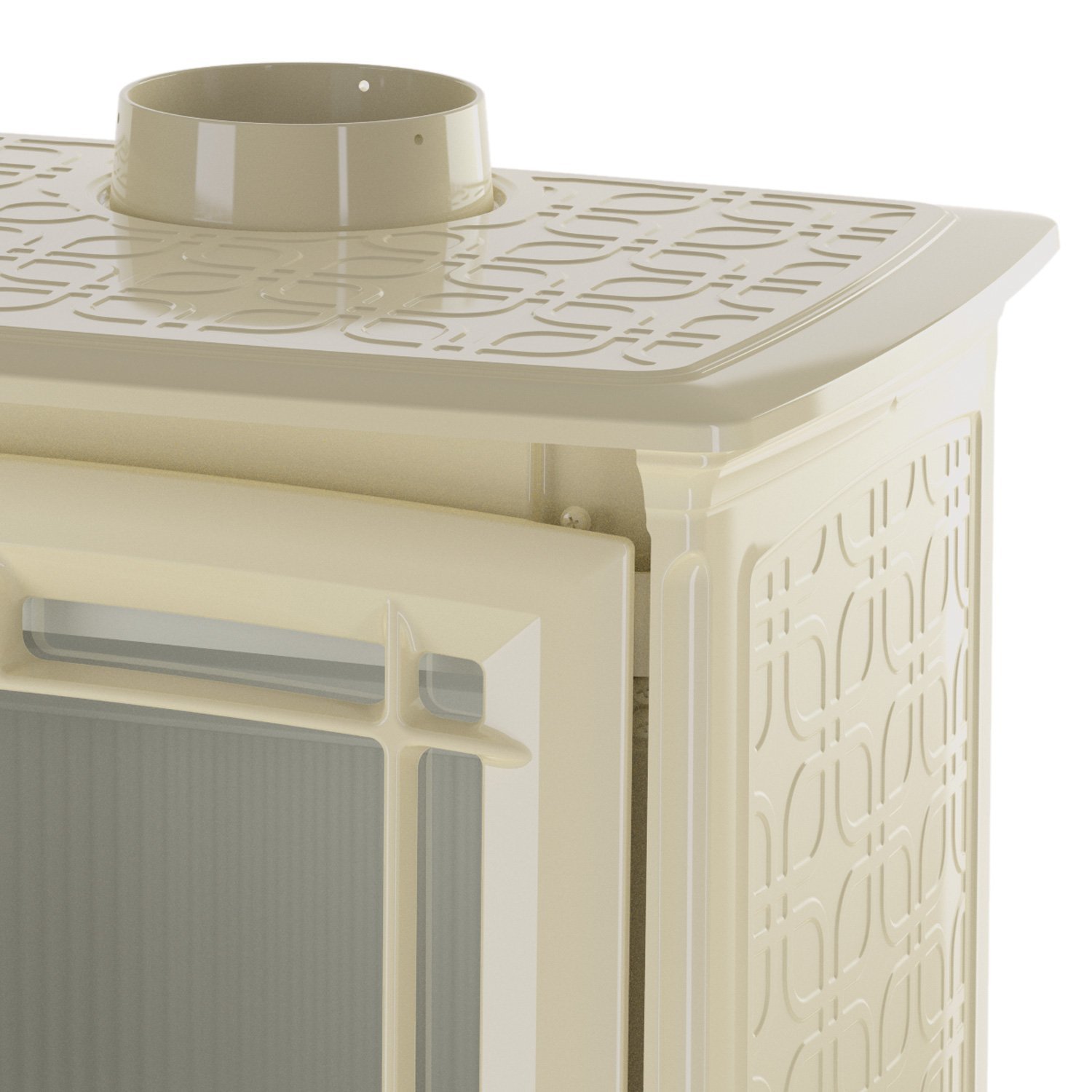 Hergom Shelburne Kaminofen Gusseisen Beige emailliert – Bild 7