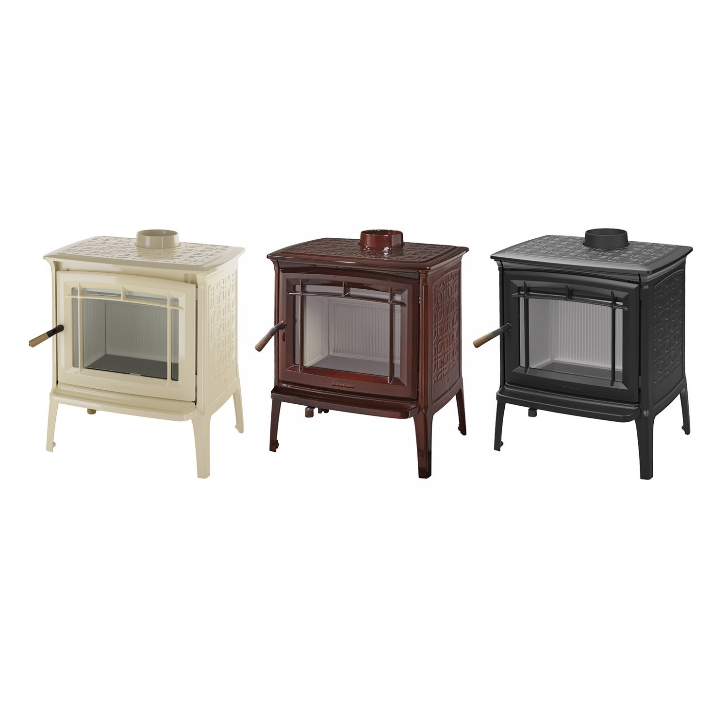 Hergom Shelburne Kaminofen Gusseisen Beige emailliert – Bild 5